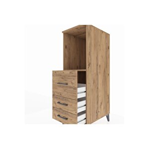 Kronos Dolap Tek Raflı 3 Çekmeceli 44x59x134 Çam-çam