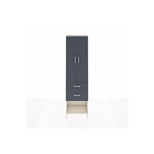 Arges Dolap 3 Raflı 2 Çekmeceli 2 Kapaklı 60x30x221 Aytaşı-antrasit