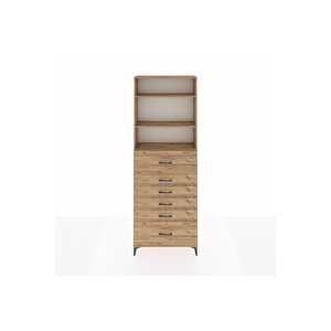 Arges Dolap 3 Raflı 6 Çekmeceli 88x30x243 Çam-çam