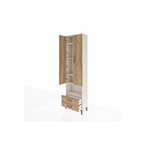 Arges Dolap 5 Raflı 2 Çekmeceli 2 Kapaklı 60x30x221 Aytaşı-çam