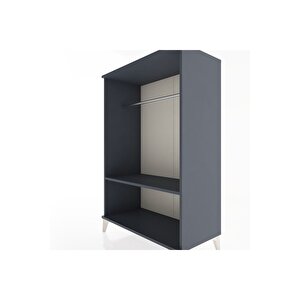 Hyperion Dolap Tek Raflı Tek Askılı 88x44x134 Antrasit-antrasit