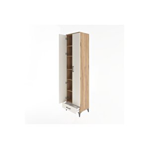 Hyperion Dolap 6 Raflı Tek Çekmeceli 2 Kapaklı 60x44x243 Çam-aytaşı