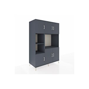 Kronos Dolap 9 Raflı 6 Kapaklı 132x59x195 Antrasit-antrasit/antrasit