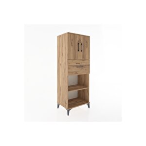 Hyperion Dolap 3 Raflı Tek Çekmeceli 2 Kapaklı 60x44x163 Çam-çam