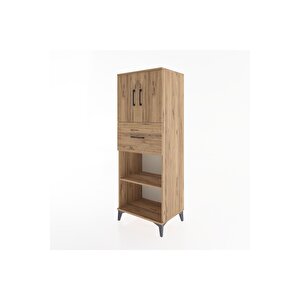 Hyperion Dolap 3 Raflı Tek Çekmeceli 2 Kapaklı 60x44x163 Çam-çam