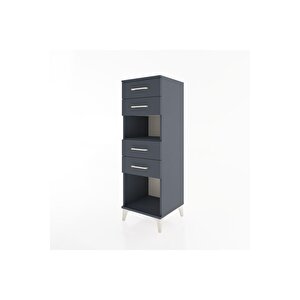 Hyperion Dolap Tek Raflı 4 Çekmeceli 44x44x134 Antrasit-antrasit