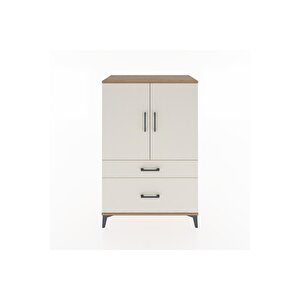 Hyperion Dolap 2 Raflı 2 Çekmeceli 2 Kapaklı 88x44x134 Çam-aytaşı