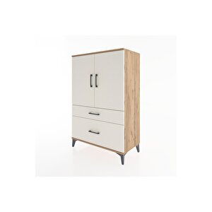 Hyperion Dolap 2 Raflı 2 Çekmeceli 2 Kapaklı 88x44x134 Çam-aytaşı