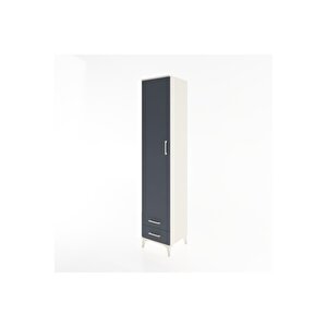 Hyperion Dolap 3 Raflı 2 Çekmeceli Tek Askılı 44x44x221 Aytaşı-antrasit