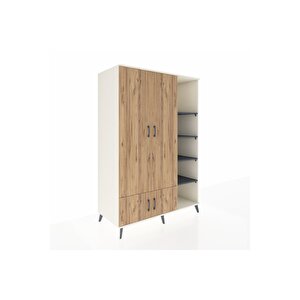 Kronos Dolap 6 Raflı 4 Kapaklı Tek Askılı 132x59x195 Aytaşı-çam/antrasit