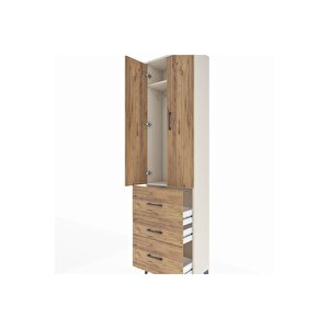 Arges Dolap 2 Raflı 3 Çekmeceli Tek Askılı 60x30x221 Aytaşı-çam
