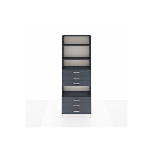 Arges Dolap 4 Raflı 6 Çekmeceli 88x30x243 Antrasit-antrasit