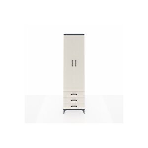 Arges Dolap 4 Raflı 3 Çekmeceli 2 Kapaklı 60x30x221 Antrasit-aytaşı