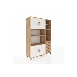 Hyperion Dolap 9 Raflı 4 Çekmeceli 4 Kapaklı 132x44x195 Çam-aytaşı/çam