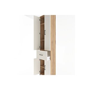 Arges Dolap 4 Raflı Tek Çekmeceli 4 Kapaklı 60x30x243 Çam-aytaşı