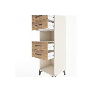 Hyperion Dolap Tek Raflı 4 Çekmeceli 44x44x134 Aytaşı-çam