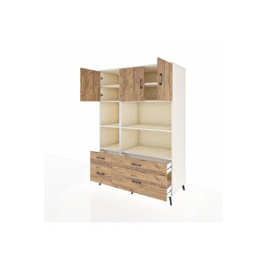 Kronos Dolap 8 Raflı 4 Çekmeceli 3 Kapaklı 132x59x195 Aytaşı-çam/çam