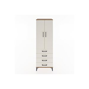 Hyperion Dolap Tek Raflı 4 Çekmeceli Tek Askılı 60x44x182 Çam-aytaşı
