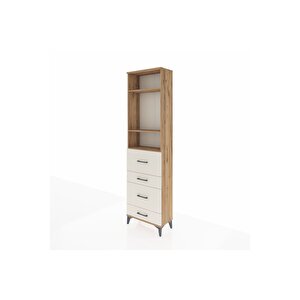 Arges Dolap 3 Raflı 4 Çekmeceli 60x30x221 Çam-aytaşı