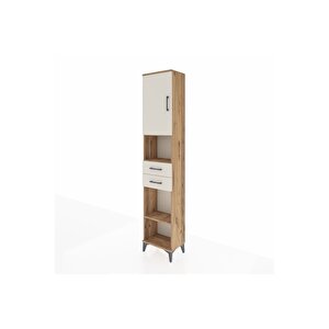 Arges Dolap 4 Raflı 2 Çekmeceli Tek Kapaklı 44x30x221 Çam-aytaşı