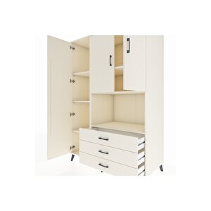 Kronos Dolap 6 Raflı 3 Çekmeceli 3 Kapaklı 132x59x195 Aytaşı-aytaşı/aytaşı