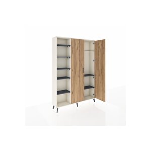 Arges Dolap 7 Raflı 2 Kapaklı Tek Askılı 132x30x195 Aytaşı-çam/antrasit