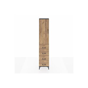 Arges Dolap 3 Raflı 4 Çekmeceli Tek Kapaklı 44x30x221 Antrasit-çam