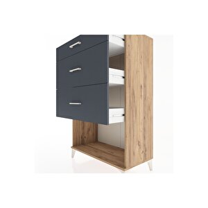 Hyperion Dolap 3 Çekmeceli 88x44x134 Çam-antrasit