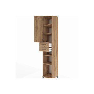 Hyperion Dolap 5 Raflı 2 Çekmeceli Tek Kapaklı 44x44x243 Çam-çam