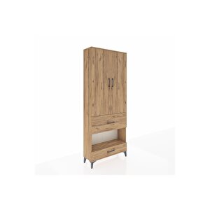 Arges Dolap 4 Raflı 2 Çekmeceli 2 Kapaklı 88x30x221 Çam-çam