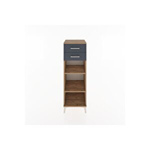 Hyperion Dolap 2 Raflı 2 Çekmeceli 44x44x134 Çam-antrasit