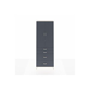 Arges Dolap 4 Raflı 4 Çekmeceli 2 Kapaklı 88x30x243 Aytaşı-antrasit