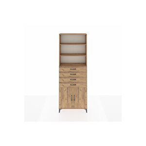 Arges Dolap 3 Raflı 4 Çekmeceli 2 Kapaklı 88x30x243 Çam-çam