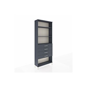 Arges Dolap 3 Raflı 4 Çekmeceli 88x30x221 Antrasit-antrasit