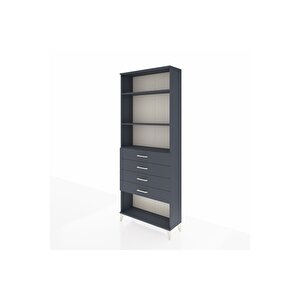 Arges Dolap 3 Raflı 4 Çekmeceli 88x30x221 Antrasit-antrasit