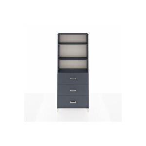 Arges Dolap 3 Raflı 3 Çekmeceli 88x30x221 Antrasit-antrasit