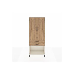 Arges Dolap 2 Raflı 2 Çekmeceli Tek Askılı 88x30x221 Aytaşı-çam