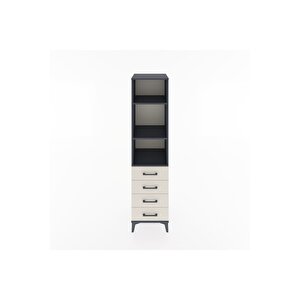 Hyperion Dolap 3 Raflı 4 Çekmeceli 44x44x182 Antrasit-aytaşı