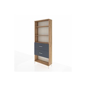 Arges Dolap 3 Raflı 2 Çekmeceli 88x30x221 Çam-antrasit