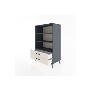 Hyperion Dolap 3 Raflı 2 Çekmeceli 88x44x134 Antrasit-aytaşı