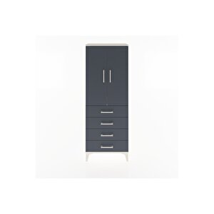 Arges Dolap Tek Raflı 4 Çekmeceli Tek Askılı 60x30x163 Aytaşı-antrasit