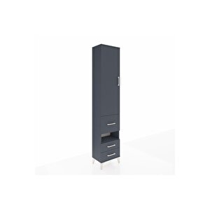 Arges Dolap 3 Raflı 3 Çekmeceli Tek Askılı 44x30x221 Antrasit-antrasit