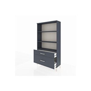 Arges Dolap 3 Raflı 2 Çekmeceli 88x30x163 Antrasit-antrasit