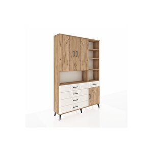 Arges Dolap 8 Raflı 5 Çekmeceli 3 Kapaklı 132x30x195 Çam-çam/aytaşı