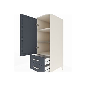 Kronos Dolap 3 Raflı 2 Çekmeceli Tek Kapaklı 44x59x134 Aytaşı-antrasit