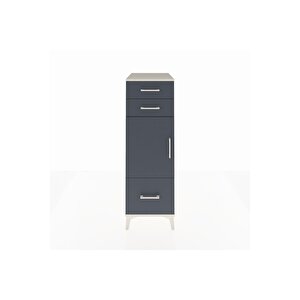 Kronos Dolap 2 Raflı 3 Çekmeceli Tek Kapaklı 44x59x134 Aytaşı-antrasit