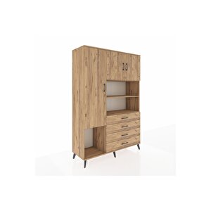 Hyperion Gardrop 7 Raflı 4 Çekmeceli 3 Kapaklı 132x44x195 Çam-çam
