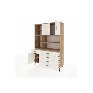 Hyperion Gardrop 9 Raflı 5 Çekmeceli 3 Kapaklı 132x44x195 Çam-aytaşı