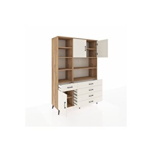 Hyperion Gardrop 9 Raflı 5 Çekmeceli 3 Kapaklı 132x44x195 Çam-aytaşı