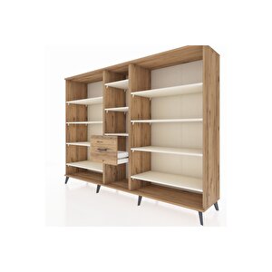 Hyperion Dolap 11 Raflı 3 Çekmeceli  220x44x163 Çam-aytaşı/çam